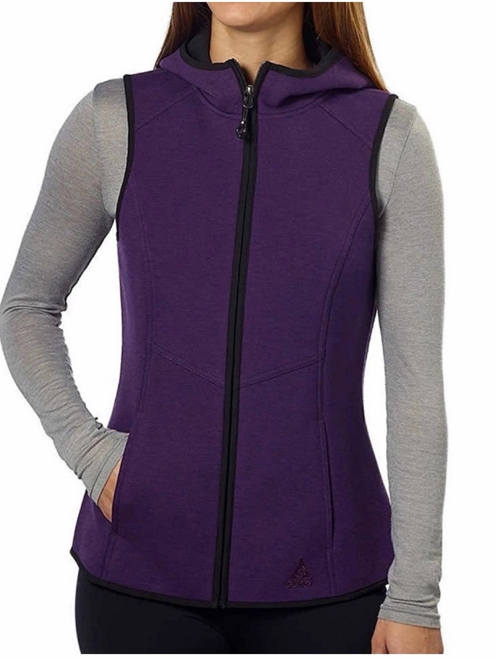 Gerry Women’s Purple Hooded Zip Front Vest